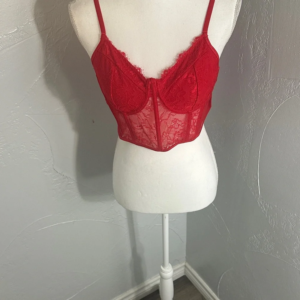 Chic Red Lace Bralette